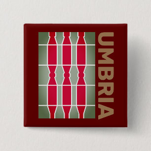 Badge Carré 5 Cm Armoiries/drapeau de l'Ombrie, Italie