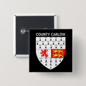 Badge Carré 5 Cm Armoiries du comté de Carlow, République d'Irlande (Devant & derrière)