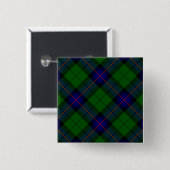 Badge Carré 5 Cm Armstrong clan tartan bleu vert plaid (Devant & derrière)
