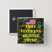 Badge Carré 5 Cm Army Veterans Against Trump Button (Devant & derrière)