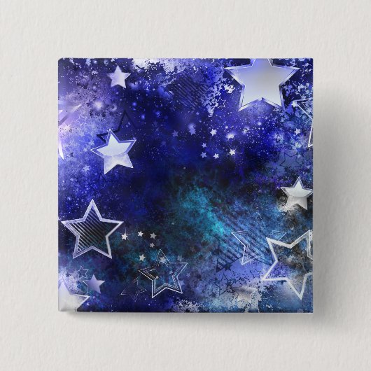 Badge Carré 5 Cm Arrière - plan spatial avec étoiles (Devant)