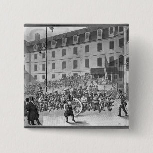 Badge Carré 5 Cm Arrivée des convicts chez Bicetre