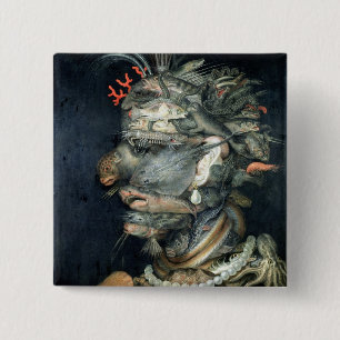 Badge Carré 5 Cm Arrosez, (huile sur la toile), Arcimboldo,