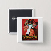 Badge Carré 5 Cm Art d'annonce de nourriture de Pork Ham Le (Devant & derrière)