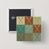 Badge Carré 5 Cm Art de bruit d'aviron (Devant & derrière)