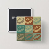 Badge Carré 5 Cm Art de bruit de rugby (Devant & derrière)