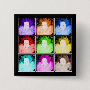 Badge Carré 5 Cm Art de bruit Elizabeth I