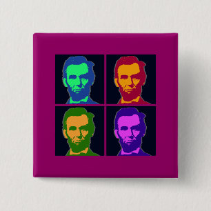 Badge Carré 5 Cm Art de bruit quatre Abraham Lincolns
