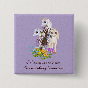 Badge Carré 5 Cm Art de pixel d'amis de licorne