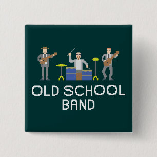 Badge Carré 5 Cm Art de pixel - trio de puissance - lettres