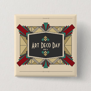 Badge Carré 5 Cm Art Déco Jour Design