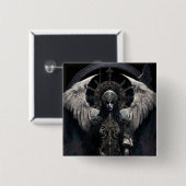 Badge Carré 5 Cm Art gothique d'Imaginaire d'Angle foncé (Devant & derrière)