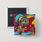 Badge Carré 5 Cm art_lastofredhot_brainpick1 (Devant & derrière)