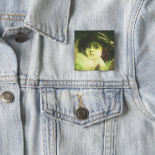 Badge Carré 5 Cm Art mystique de l'Imaginaire de la fée de l'arbre