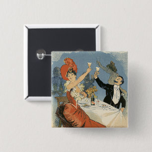 Badge Carré 5 Cm Art Nouveau vintage, Restaurant Taverne Olympia