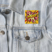 Badge Carré 5 Cm Art Pop de Bande Dessinée ZOOM! (En situation)