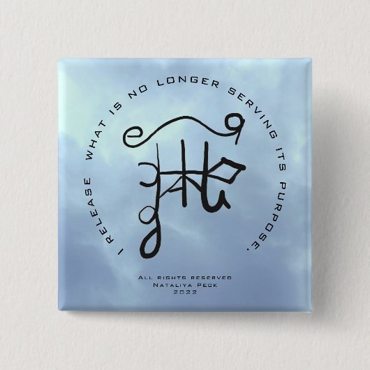 Badge Carré 5 Cm Art Sigil pour la libération et la mise en vente (Devant)