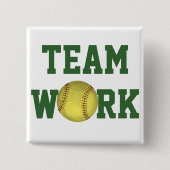 Badge Carré 5 Cm Art Softball Peint (Devant)