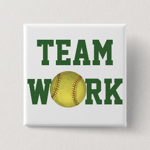 Badge Carré 5 Cm Art Softball Peint
