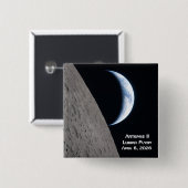 Badge Carré 5 Cm Artemis II Lunar Flyby (Devant & derrière)