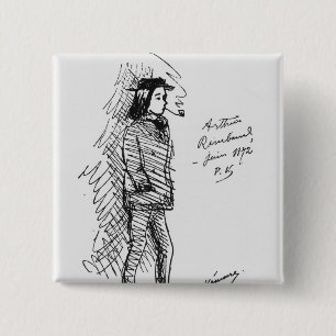 Badge Carré 5 Cm Arthur Rimbaud en juin 1872