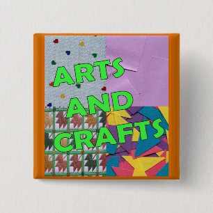 Badge Carré 5 Cm Arts et bouton de métiers