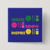 Badge Carré 5 Cm Artsy Spring Knolling Button (Devant)