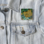 Badge Carré 5 Cm artwork vintage (En situation)