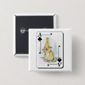 Badge Carré 5 Cm As de trèfle (Devant & derrière)