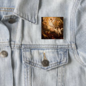 Badge Carré 5 Cm Ascension du Christ avec les anges (En situation)