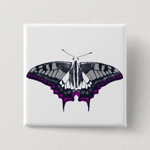 Badge Carré 5 Cm Asexual Flag Swallowtail