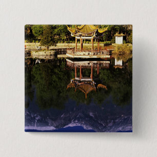 Badge Carré 5 Cm Asie, Chine, Yunnan, Dali. Montagnes de Cangshan