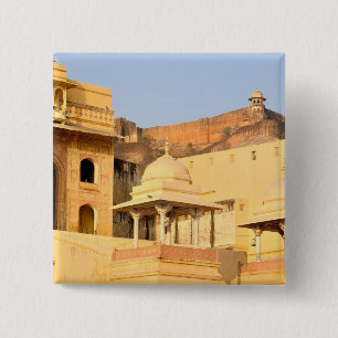 Badge Carré 5 Cm Asie, Inde, Rajasthan, Amber Amer). Le
