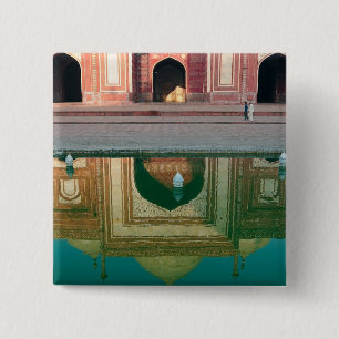 Badge Carré 5 Cm Asie, Inde, Uttar Pradesh, Agra. Le 2