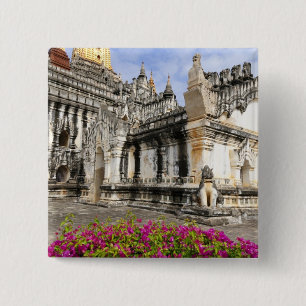 Badge Carré 5 Cm Asie, Myanmar (Birmanie), Bagan (Pagan). L'Ananda