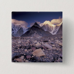 Badge Carré 5 Cm Asie, Pakistan, chaîne du Karakoram, Broad Peak et