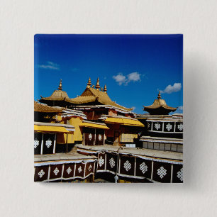 Badge Carré 5 Cm Asie, Tibet, Lhasa, Palais du Potala dit Rouge