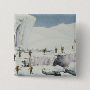 Badge Carré 5 Cm Aspect fréquent de la glace avec des ponts de Sno