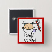 Badge Carré 5 Cm Assistant dentaire (Devant & derrière)
