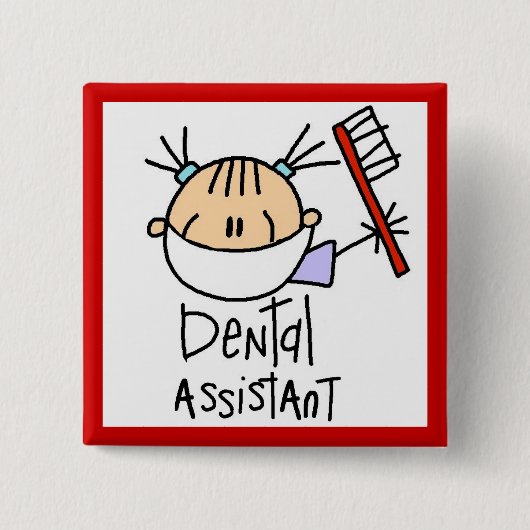 Badge Carré 5 Cm Assistant dentaire (Devant)
