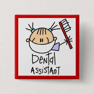 Badge Carré 5 Cm Assistant dentaire