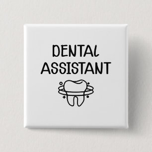 Badge Carré 5 Cm Assistant dentaire