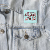 Badge Carré 5 Cm Assistants sociaux d'hospice "anges avec beaucoup (En situation)