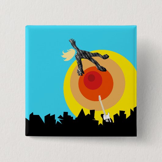 Badge Carré 5 Cm astronaute supersonique eurovision uk sam (Devant)