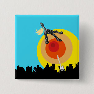 Badge Carré 5 Cm astronaute supersonique eurovision uk sam