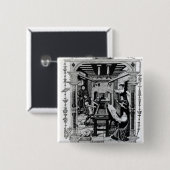 Badge Carré 5 Cm Atelier d'impression (Devant & derrière)