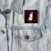 Badge Carré 5 Cm Athée militant (En situation)