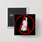 Badge Carré 5 Cm Athée militant (Devant & derrière)