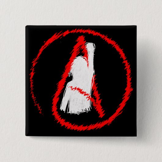 Badge Carré 5 Cm Athée militant (Devant)
