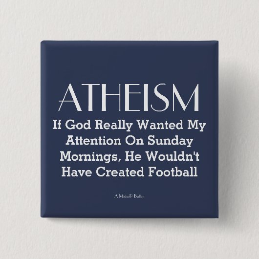 Badge Carré 5 Cm ATHÉISME - Bouton de gestion (Devant)